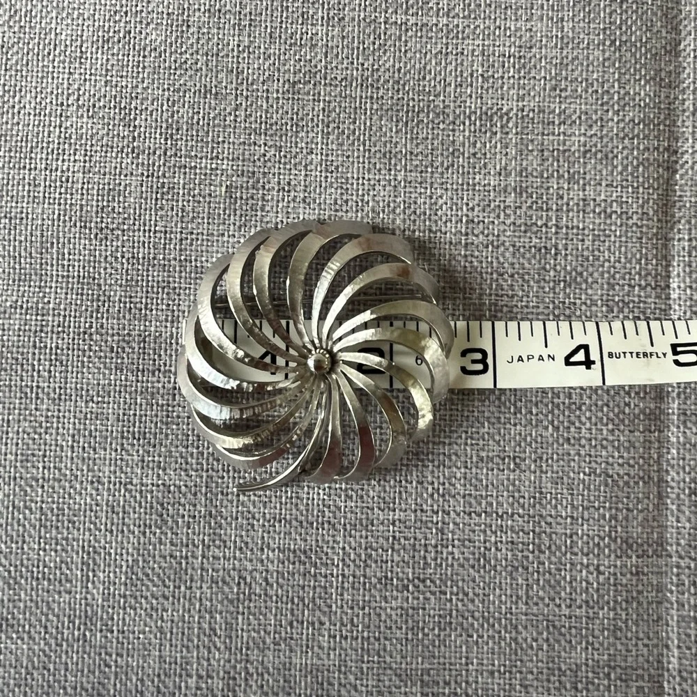 Vintage Monet Silver Tone Swirl Pin Brooch
